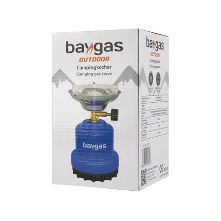Baygas Camping Kookstel - 0,8 KW - Blauw - Voor 190g Prikpatronen - Compact
