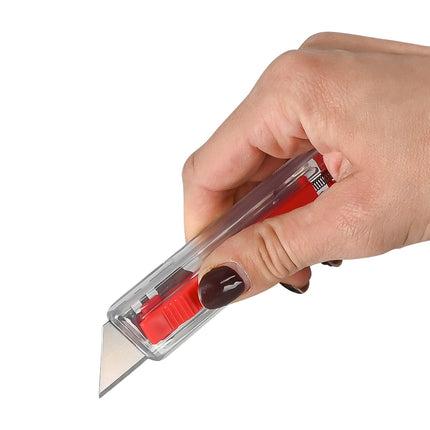 Benson Veiligheidsmes - 130 mm - Automatisch Intrekbaar - Transparant Rood