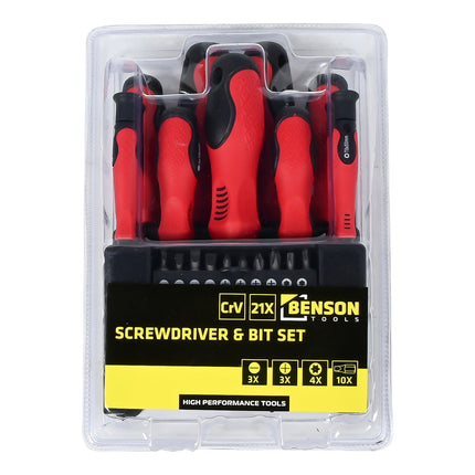 Benson Schroevendraaier- en Bitset in Rek - 21-delig - Compact & Georganiseerd