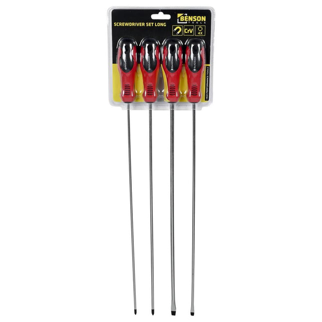 Benson Extra Lange Schroevendraaierset - 4-delig - 450 mm - Square