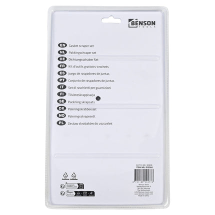 Benson Pakkingschraper set - 5-delig - Voor Precisie en Grof Werk