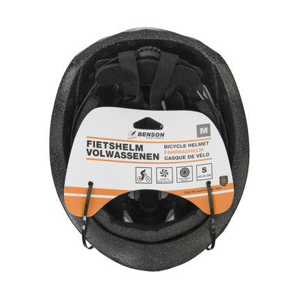 Benson Fietshelm Volwassenen - Maat M (54-58 cm) - Zwart - Verstelbaar - Ventilatie
