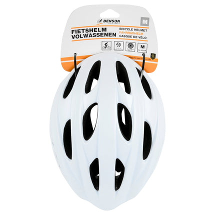 Benson Fietshelm Volwassenen - Maat M (54-58 cm) - Off-Wit - Verstelbaar - Ventilatie