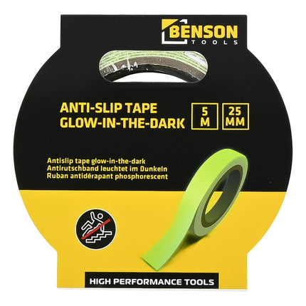 Benson Glow-in-the-Dark Anti-slip Tape 25 mm x 5 m - Veiligheid in het Donker