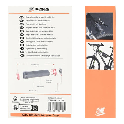 Benson Fietshandvatten - Ø 22 mm - 135 mm - Met Metalen Ring - 4-Zone Design