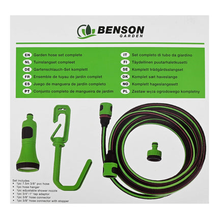 Benson Tuinslangset - Uittrekbaar tot 10 Meter - Inclusief Wandhouder & Sproeikop