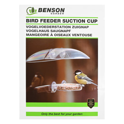 Benson Vogelvoerhouder met Zuignap - 22,5 cm - Transparant - Vogelvoeder