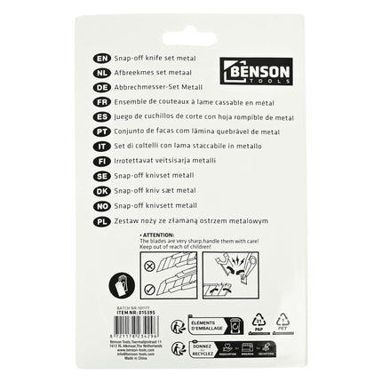 Benson Afbreekmessenset Metaal - 12-delig - 9 mm & 18 mm - Incl. 10 Reservemessen