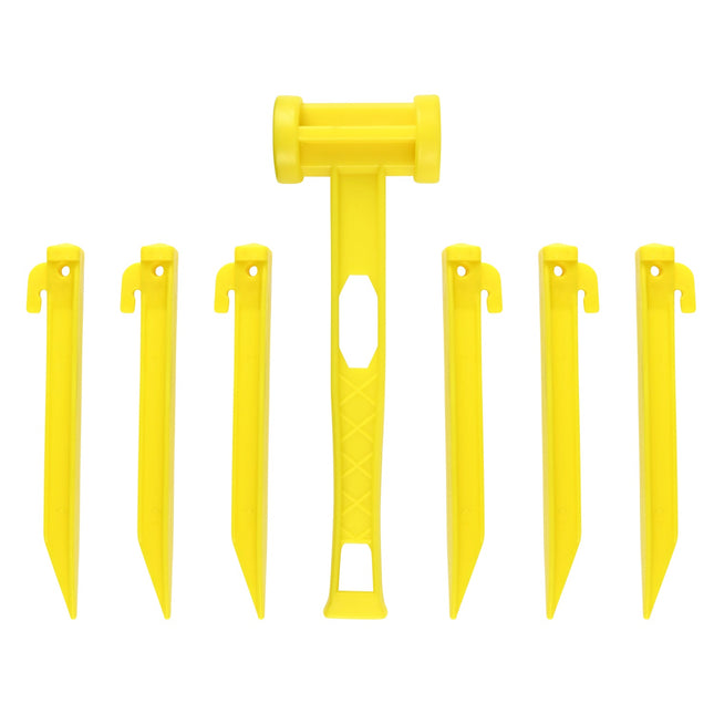Benson Tentharingen Set met Hamer - 7-delig - Haringen 20 cm - Compact & Handzaam