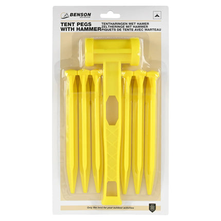 Benson Tentharingen Set met Hamer - 7-Delig - Haringen 20 cm