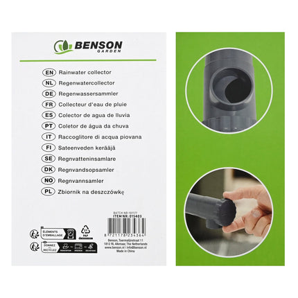 Benson Regenpijpaftapper - 80 mm - Voor Regenton & Wateropvang