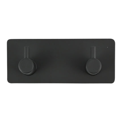 Benson Dubbele Metalen Haak - Zelfklevend - Zwart - 11,5 x 4,5 cm