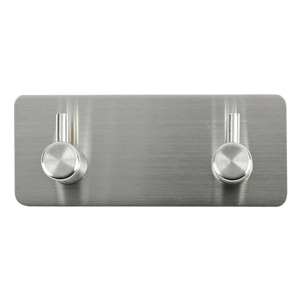 Benson Dubbele Metalen Haak - Zelfklevend - Zilver - 11,5 x 4,5 cm