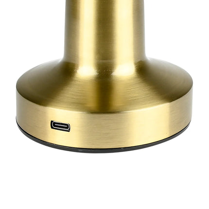 Benson Luxe LED Tafellamp – Goud – Touch Bediening – USB-C Oplaadbaar – 21,1 cm