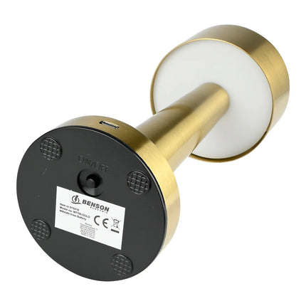 Benson Luxe LED Tafellamp – Goud – Touch Bediening – USB-C Oplaadbaar – 21,1 cm