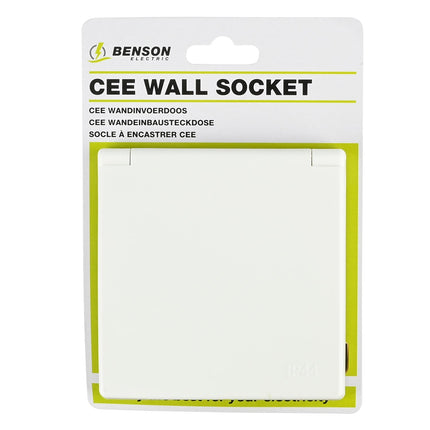 Benson CEE Wandinvoerdoos - 250V - 2P+E - EN IEC 60309 - Wit