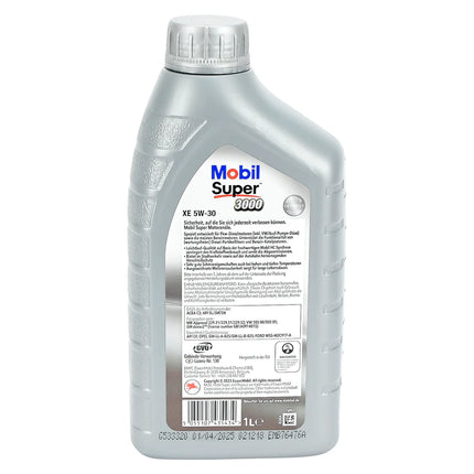 Mobil Super 3000 XE 5W-30 Motorolie - 1 Liter - Synthetisch & Low SAPS