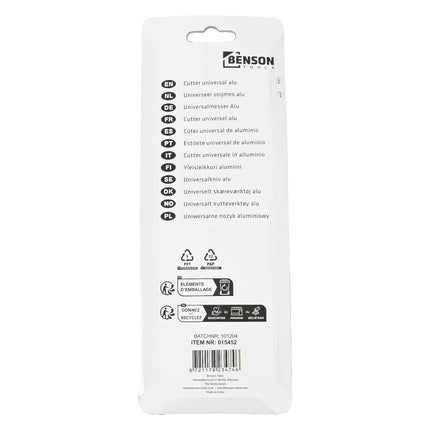 Benson Universeel Snijmes - Aluminium Behuizing - Robuust Breekmes