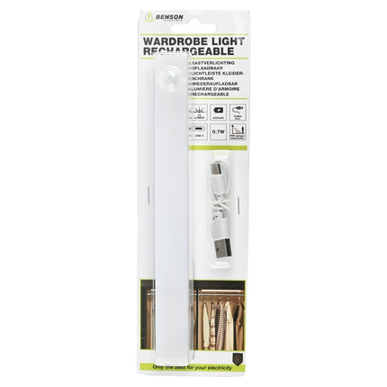 Benson Oplaadbare Kastverlichting – 20 cm – PIR Bewegingssensor – Draadloos – Warm Wit