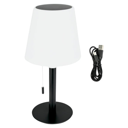 Benson Solar LED Tafellamp – 30 cm – Aluminium – RGB & Warm Wit – USB-C Oplaadbaar