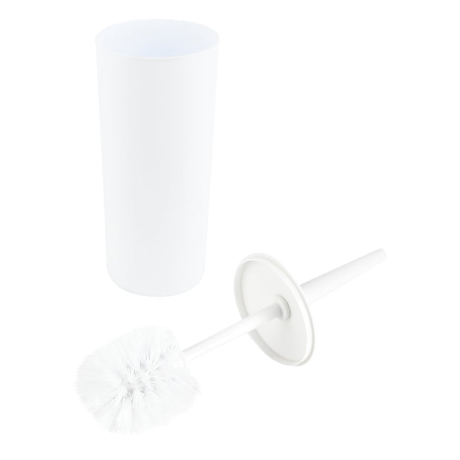 Benson Toiletborstel met Houder - Wit - Rond & Hoog