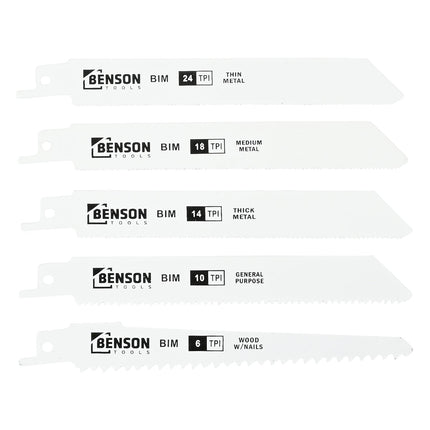 Benson Reciprozaagbladen - 5-delig - Voor Hout en Metaal