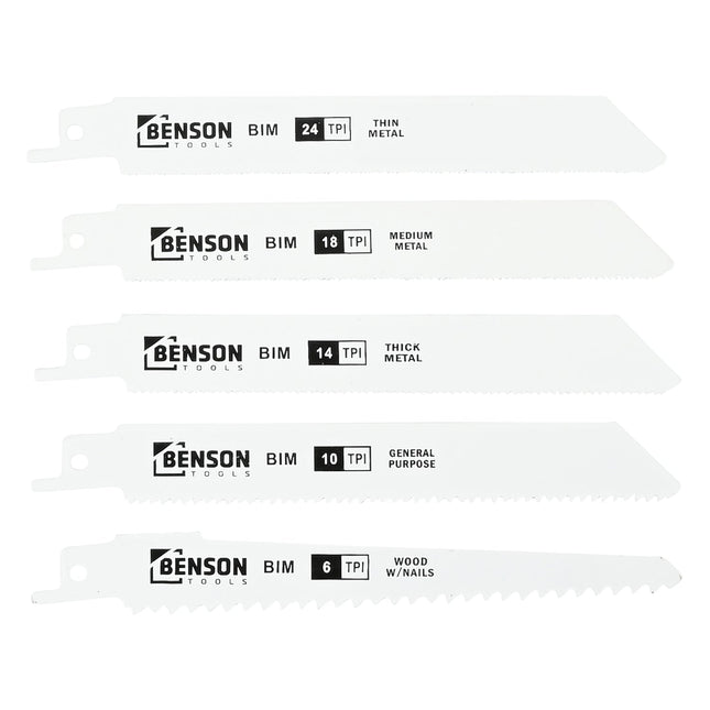 Benson Reciprozaagbladen - 5-delig - Voor Hout en Metaal