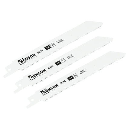 Benson Reciprozaagbladen Metaal - 3-delig - 150 mm - 14 TPI