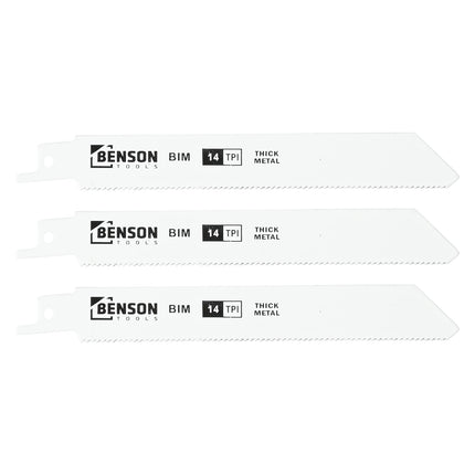Benson Reciprozaagbladen Metaal - 3-delig - 150 mm - 14 TPI