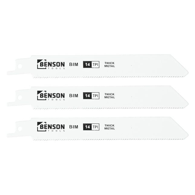 Benson Reciprozaagbladen Metaal - 3-delig - 150 mm - 14 TPI