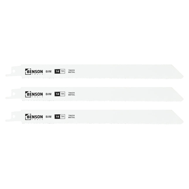 Benson Reciprozaagbladen Metaal - 3-delig - 230 mm - 14 TPI