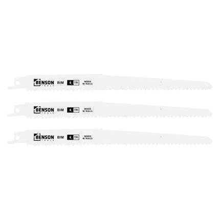 Benson Reciprozaagbladen Hout & Metaal - 3-delig - 230 mm - 6 TPI