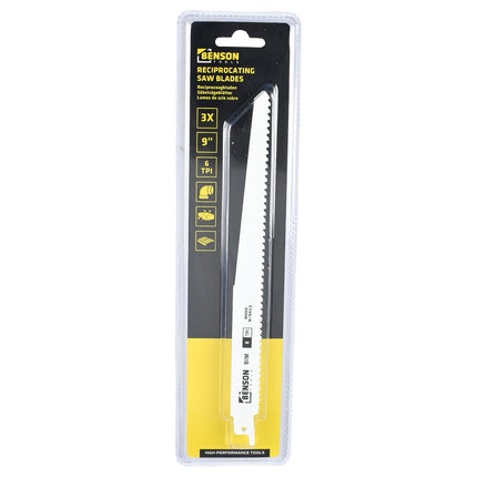 Benson Reciprozaagbladen Hout & Metaal - 3-delig - 230 mm - 6 TPI
