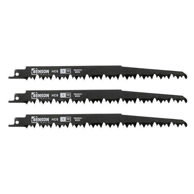 Benson Reciprozaagbladen Hout - 3-delig - Extra Lang (225 mm)