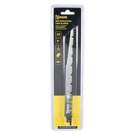 Benson Reciprozaagbladen Hout - 3-delig - Extra Lang (225 mm)