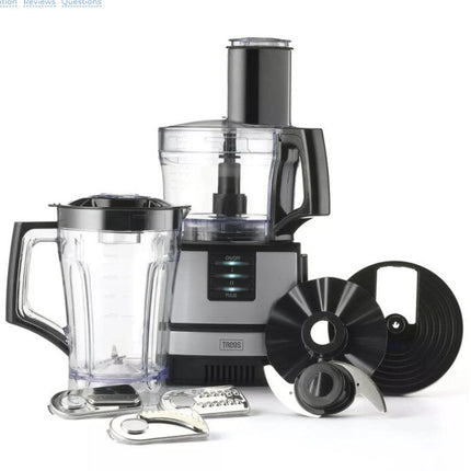 Trebs Keukenmachine - 1,5 Liter - Inclusief Deksel - Compact & Krachtig - Wit/RVS