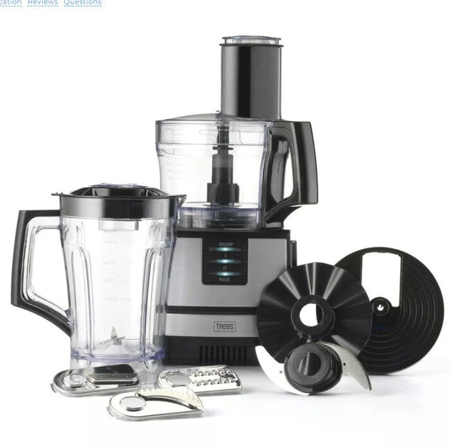 Trebs Keukenmachine - 1,5 Liter - Inclusief Deksel - Compact & Krachtig - Wit/RVS