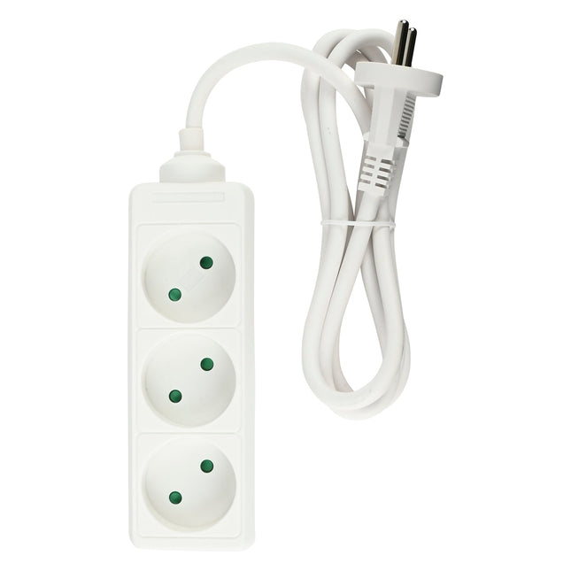Benson Stekkerdoos – 3-voudig – 1,5 meter – 3500W – Wit
