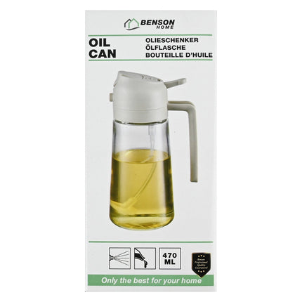 Benson Olieschenker 2-in-1 - Glas - 470 ml - Spuiten & Gieten - Wit