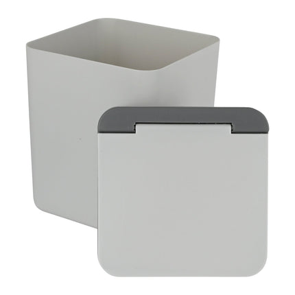 Benson Mini Prullenbak - 12,5 x 12,5 x 15,5 cm - Grijs - Tafelmodel