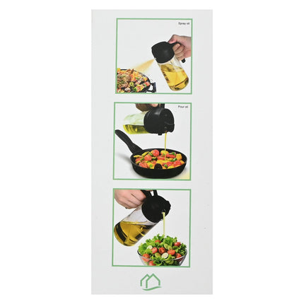 Benson Olieschenker 2-in-1 - Glas - 470 ml - Spuiten & Gieten - Zwart