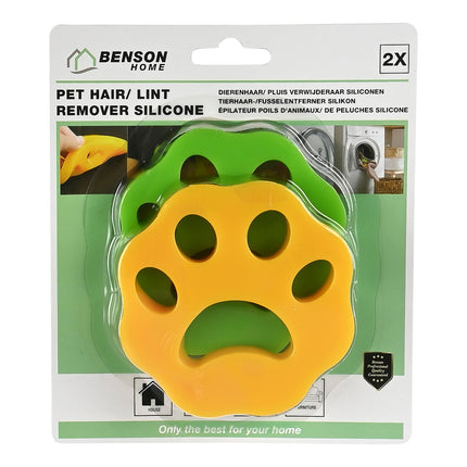 Benson Siliconen Haar- en Pluisverwijderaar - 2-delige Set - Voor Wasmachine en Droger
