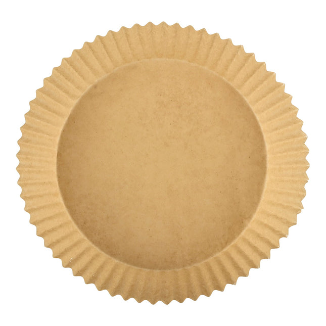 Benson Airfryer Bakjes Bakpapier - Rond ø 20 cm - 100 Stuks - Wegwerp - Bruin