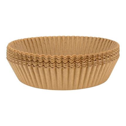 Benson Airfryer Bakjes Bakpapier - Rond ø 20 cm - 100 Stuks - Wegwerp - Bruin