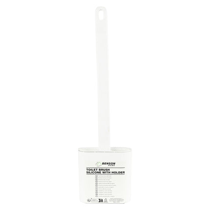 Benson Siliconen Toiletborstel met Houder - Wit - Vierkant - 41 cm