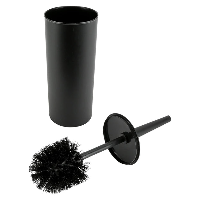 Benson Toiletborstel met Houder - Zwart - Rond & Hoog