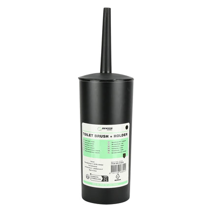 Benson Toiletborstel met Houder - Zwart - Rond & Hoog
