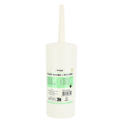 Benson Toiletborstel met Houder - Beige - Rond & Hoog