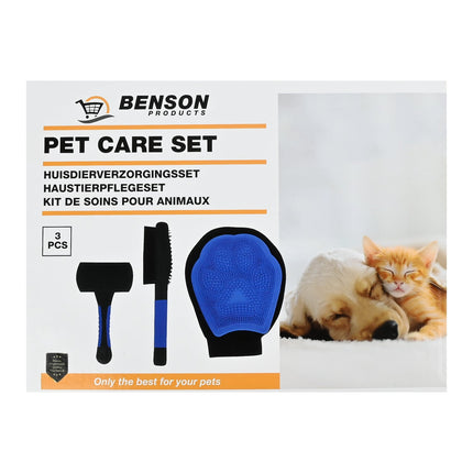 Benson Huisdierverzorgingsset - 3-Delig - Grooming Set voor Honden en Katten
