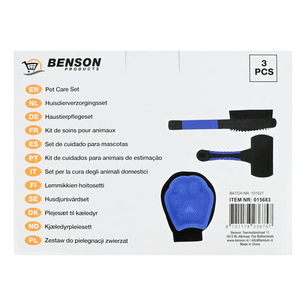 Benson Huisdierverzorgingsset - 3-Delig - Grooming Set voor Honden en Katten
